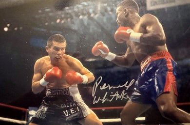 Pernell Whitaker Signed Autographed 8x10 fighting Boxing Action Photo Cert