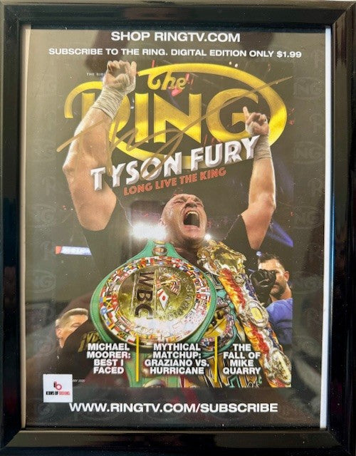 Tyson Fury signed 8x10 size authentic RARE Gold auto Boxing photo, Certified