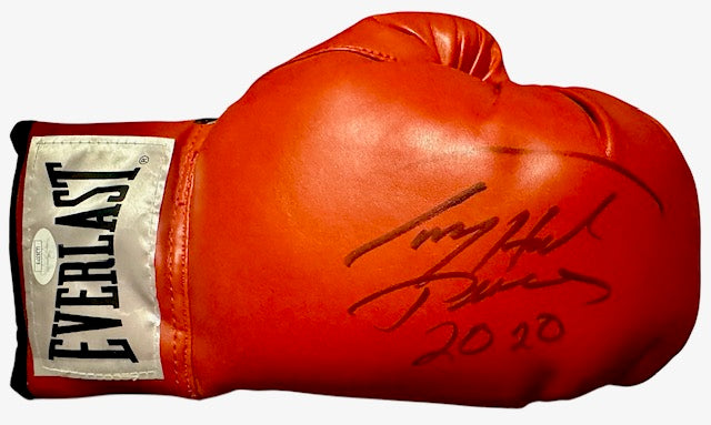 Larry Holmes autographed signed extra inscription Everlast Boxing Glove JSA certified.