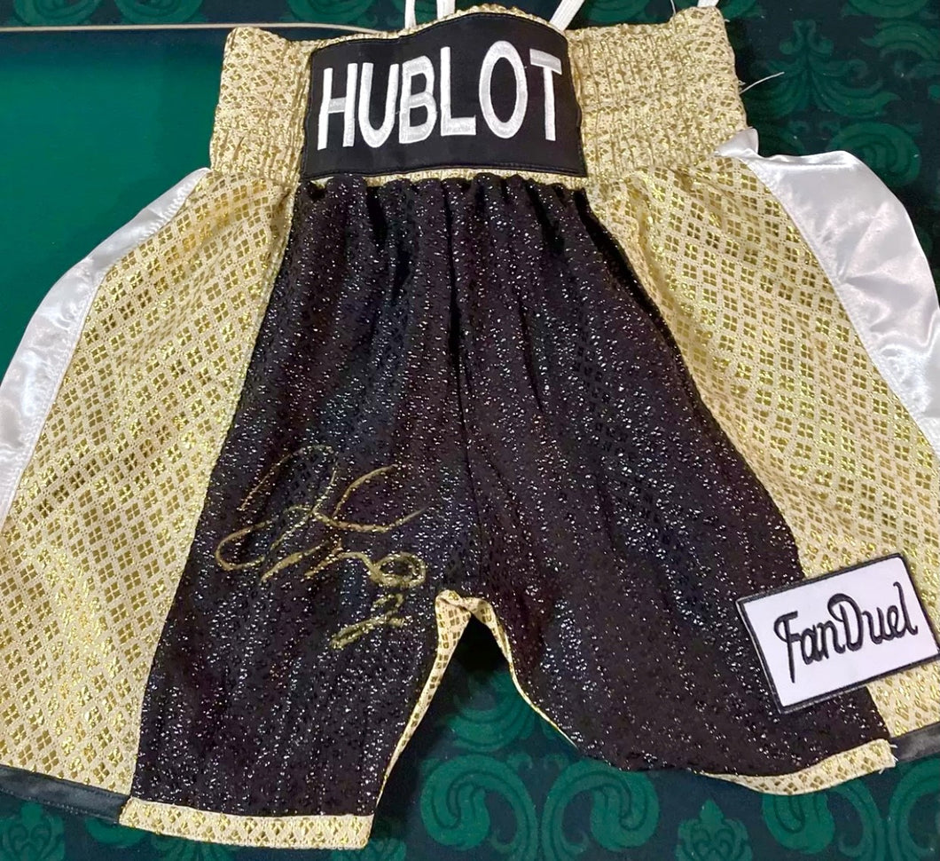 Floyd Mayweather Jr Signed Custom Black Money Mayweather Boxing Trunks BAS  ITP at 's Sports Collectibles Store