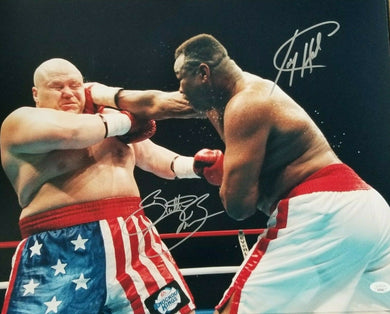 Larry Holmes & Butterbean signed 16x20 photo Holmes last fight JSA COA