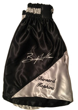 Bernard Hopkins Silver Autographed Custom Made black/silver Boxing Trunks