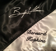 Bernard Hopkins Silver Autographed Custom Made black/silver Boxing Trunks