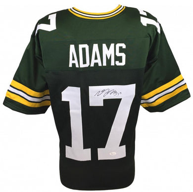 Davante Adams Autographed Green Bay Custom Football Jersey - BAS COA