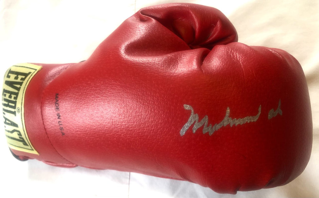 Muhammad Ali Silver Autographed Everlast Old Vintage Boxing Gloves, PS ...